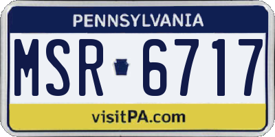 PA license plate MSR6717