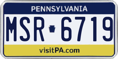 PA license plate MSR6719