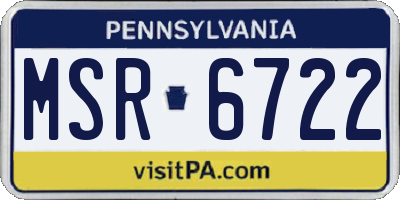 PA license plate MSR6722