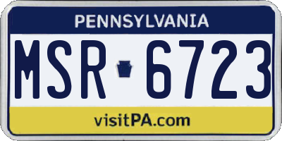 PA license plate MSR6723