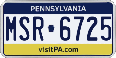 PA license plate MSR6725