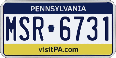 PA license plate MSR6731