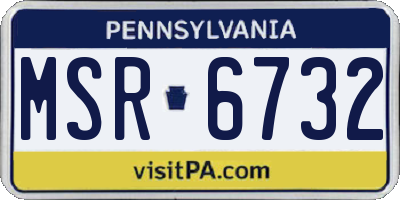 PA license plate MSR6732