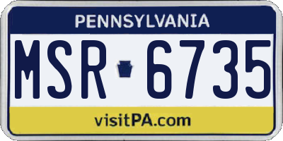 PA license plate MSR6735