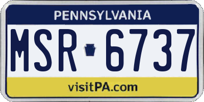 PA license plate MSR6737