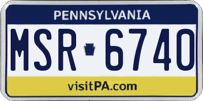 PA license plate MSR6740