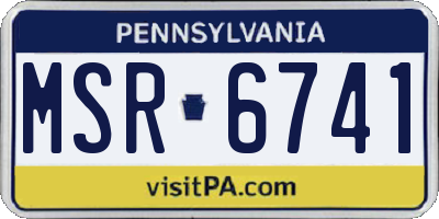 PA license plate MSR6741