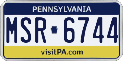 PA license plate MSR6744