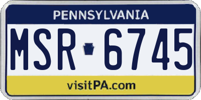 PA license plate MSR6745