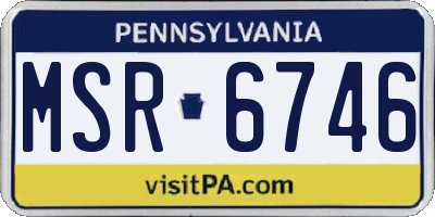PA license plate MSR6746