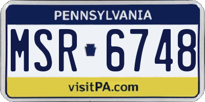 PA license plate MSR6748
