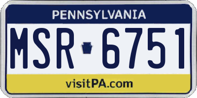 PA license plate MSR6751