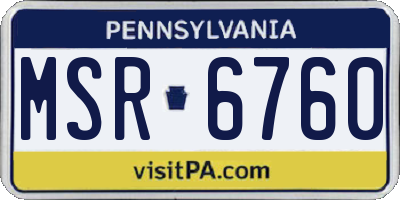 PA license plate MSR6760
