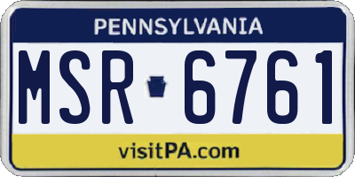 PA license plate MSR6761