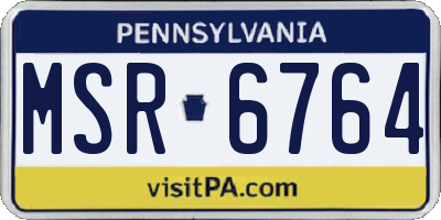 PA license plate MSR6764
