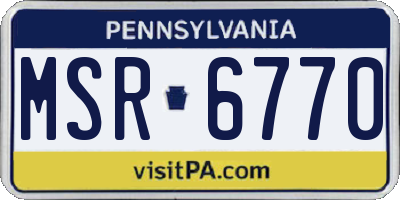 PA license plate MSR6770