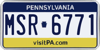 PA license plate MSR6771
