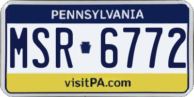 PA license plate MSR6772