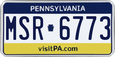 PA license plate MSR6773