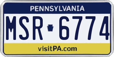 PA license plate MSR6774