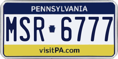 PA license plate MSR6777