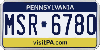 PA license plate MSR6780