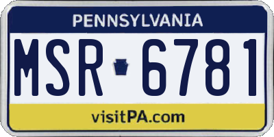 PA license plate MSR6781