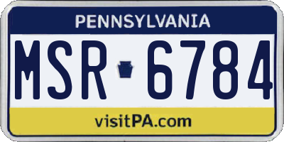 PA license plate MSR6784