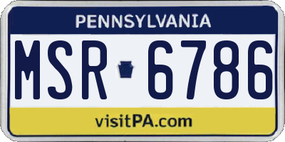 PA license plate MSR6786