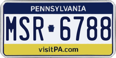 PA license plate MSR6788