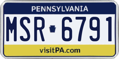 PA license plate MSR6791