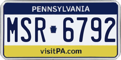 PA license plate MSR6792