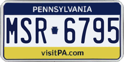 PA license plate MSR6795