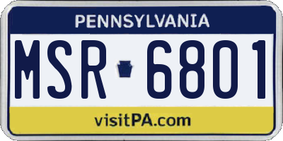 PA license plate MSR6801