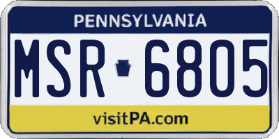 PA license plate MSR6805