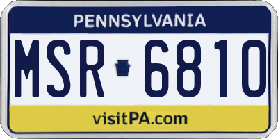 PA license plate MSR6810