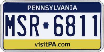 PA license plate MSR6811