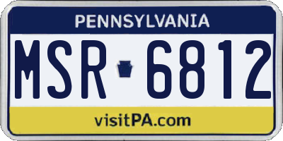 PA license plate MSR6812