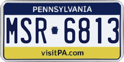 PA license plate MSR6813