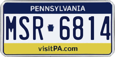 PA license plate MSR6814