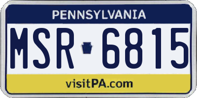 PA license plate MSR6815