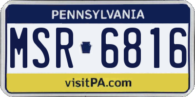 PA license plate MSR6816