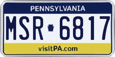 PA license plate MSR6817