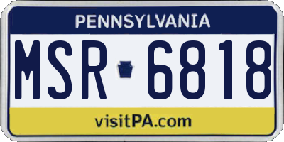PA license plate MSR6818