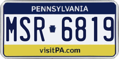 PA license plate MSR6819