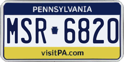 PA license plate MSR6820