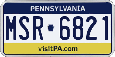 PA license plate MSR6821