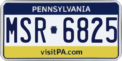 PA license plate MSR6825