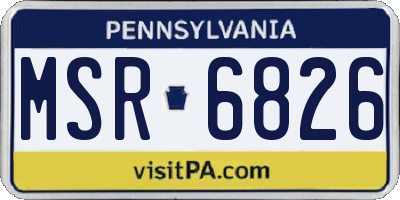 PA license plate MSR6826
