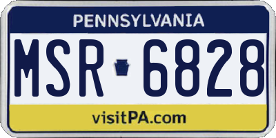 PA license plate MSR6828